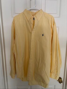 Ralph Lauren Men's Light Yellow Button-Down Classic Fit